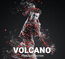 极品PS动作－火山喷裂(含高清视频教程)：Volcano Photoshop Action